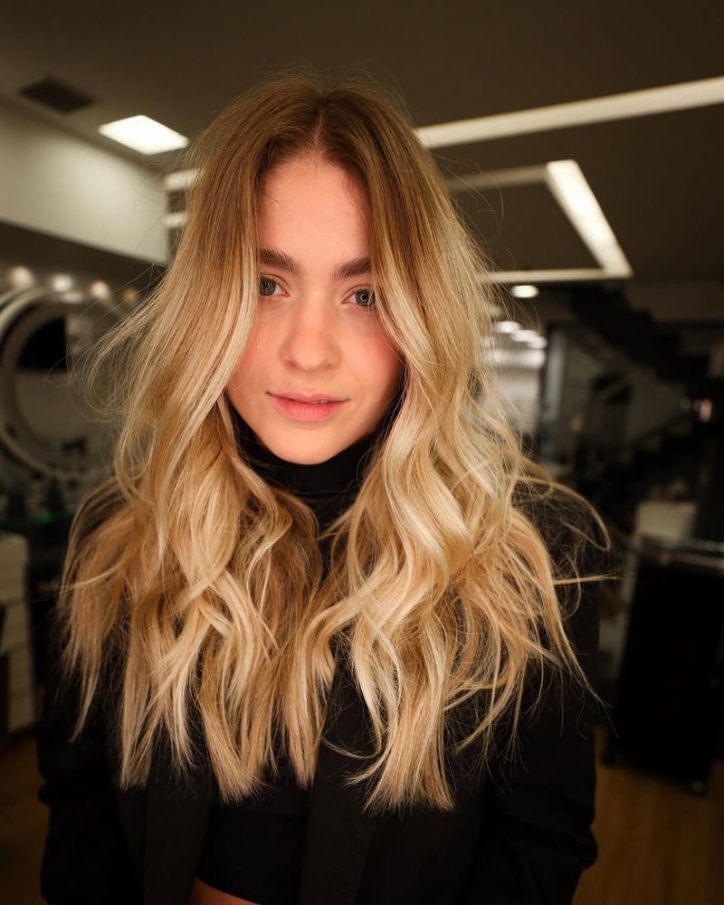 34. Golden Blonde Waves with Hidden Layers