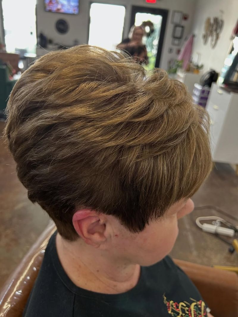 30. Golden Brown Feathers with Tapered Sides