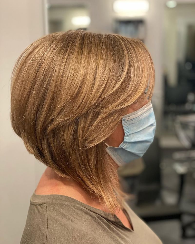16. Golden Honey Stacked Inverted Bob