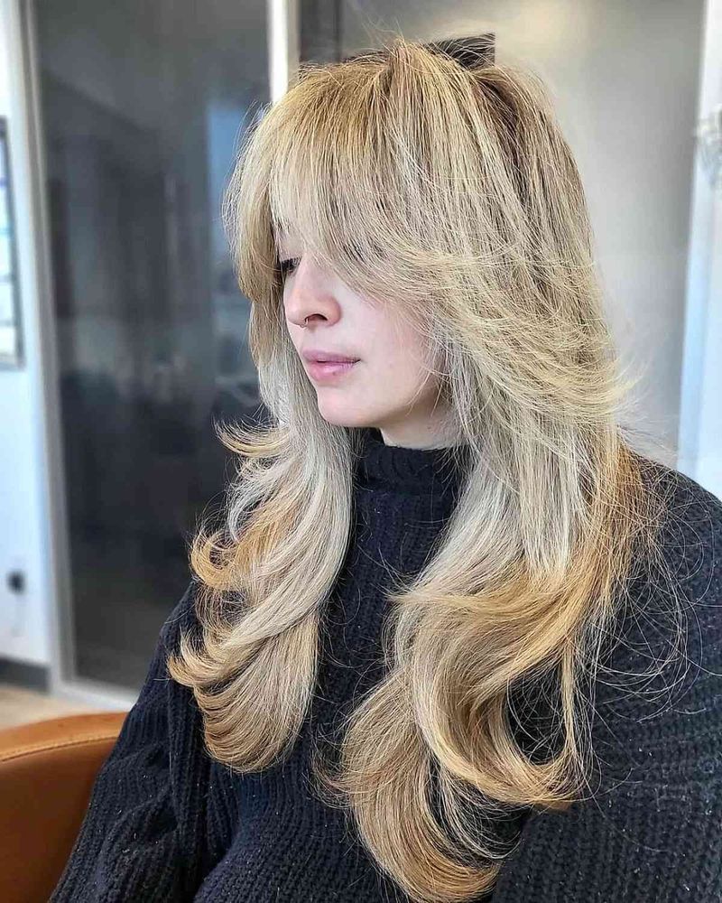 22. Golden Hour Shag with Heavy Curtain Fringe