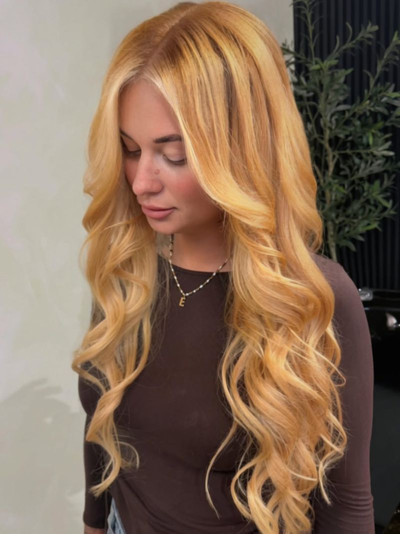 10. Golden Peach Cascading Waves