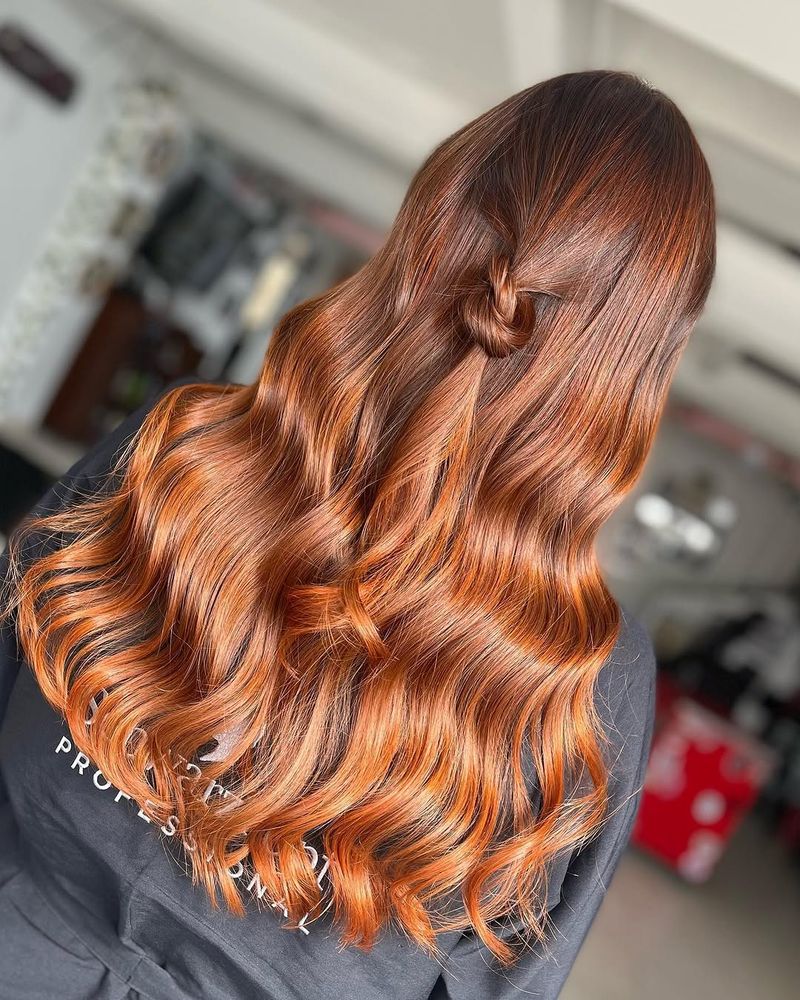 42. Half-Up Knotted Copper Waves