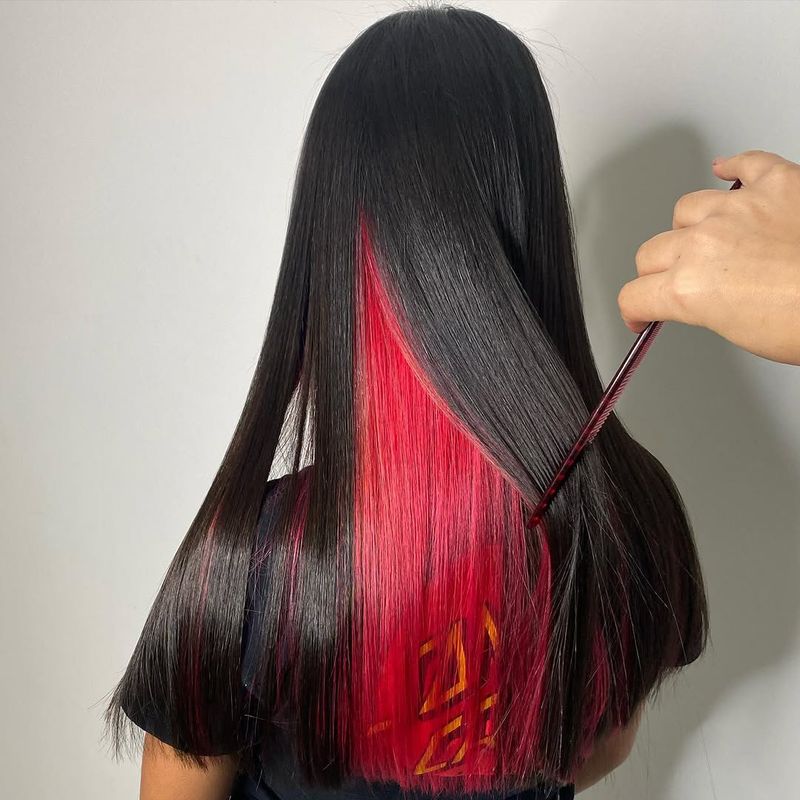 4. Hidden Neon Red Peekaboo Panel
