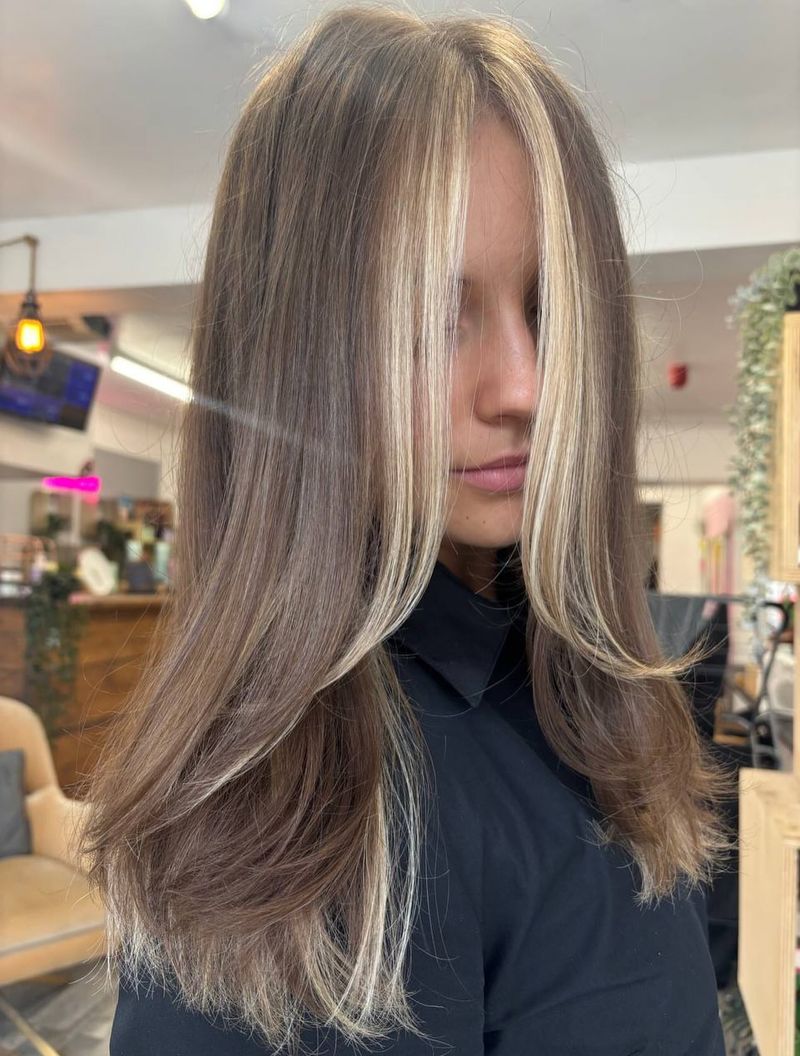 33. High-Contrast Cream Front Streaks