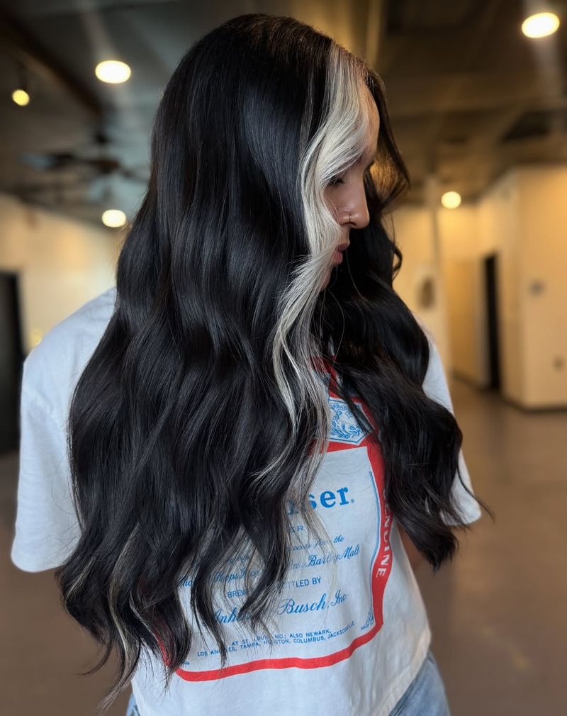 19. High-Contrast Platinum and Jet Black Waves