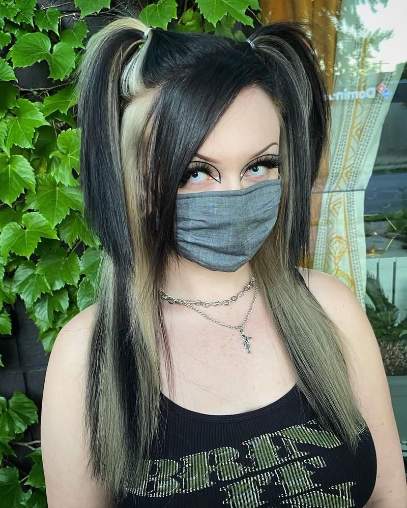 33. High-Pigtail Peekaboo Highlights
