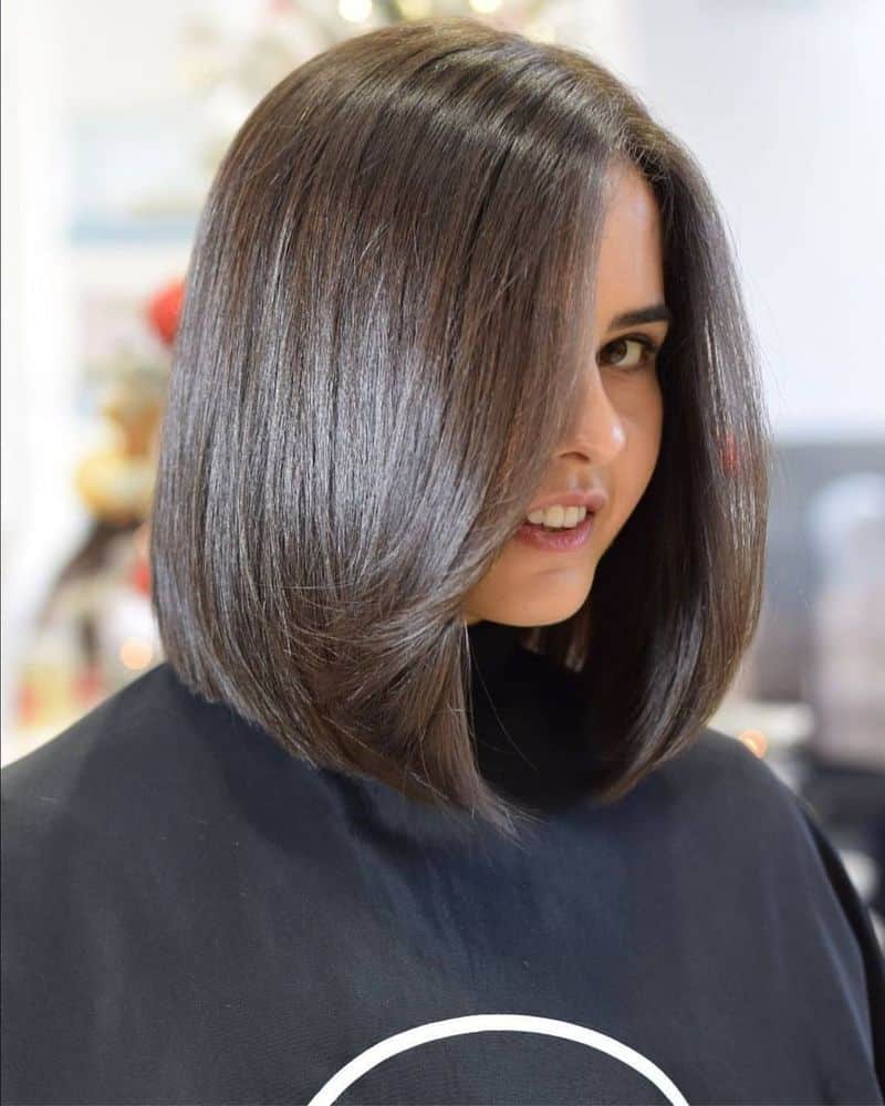29. High-Shine Inverted Bob with Rounded Ends