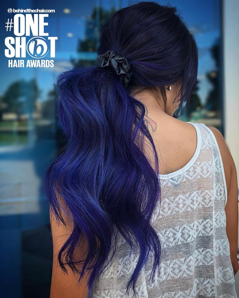 24. High Volume Midnight Blue Ponytail