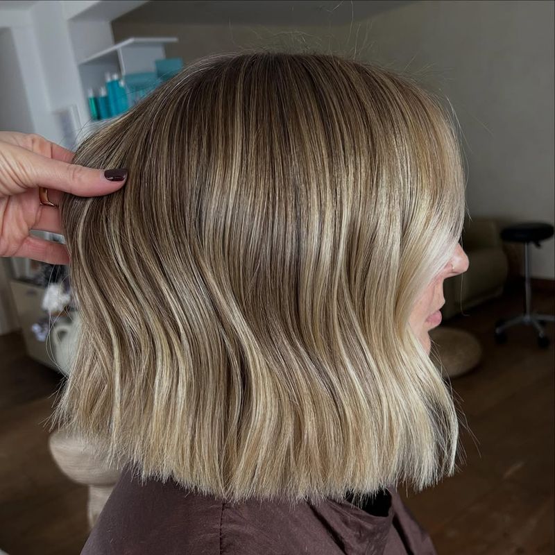 46. Highlighted Blunt Bob with Soft Waves
