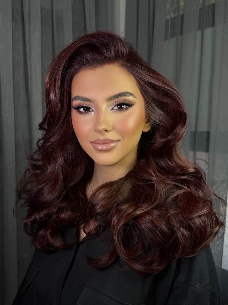 36. Hollywood Waves in Deep Burgundy
