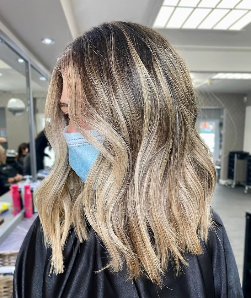 2. Honey Blonde Balayage Lob