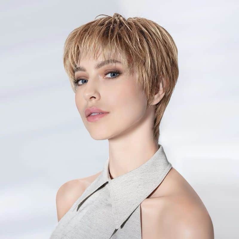 41. Honey Blonde Textured Pixie