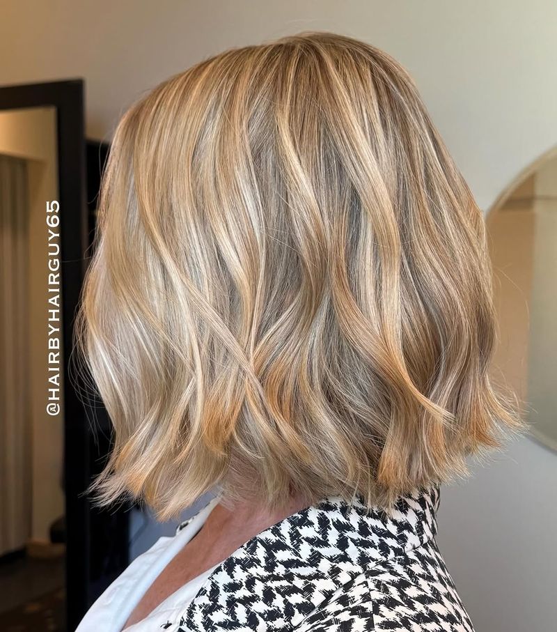 6. Honey Blonde Textured Waves