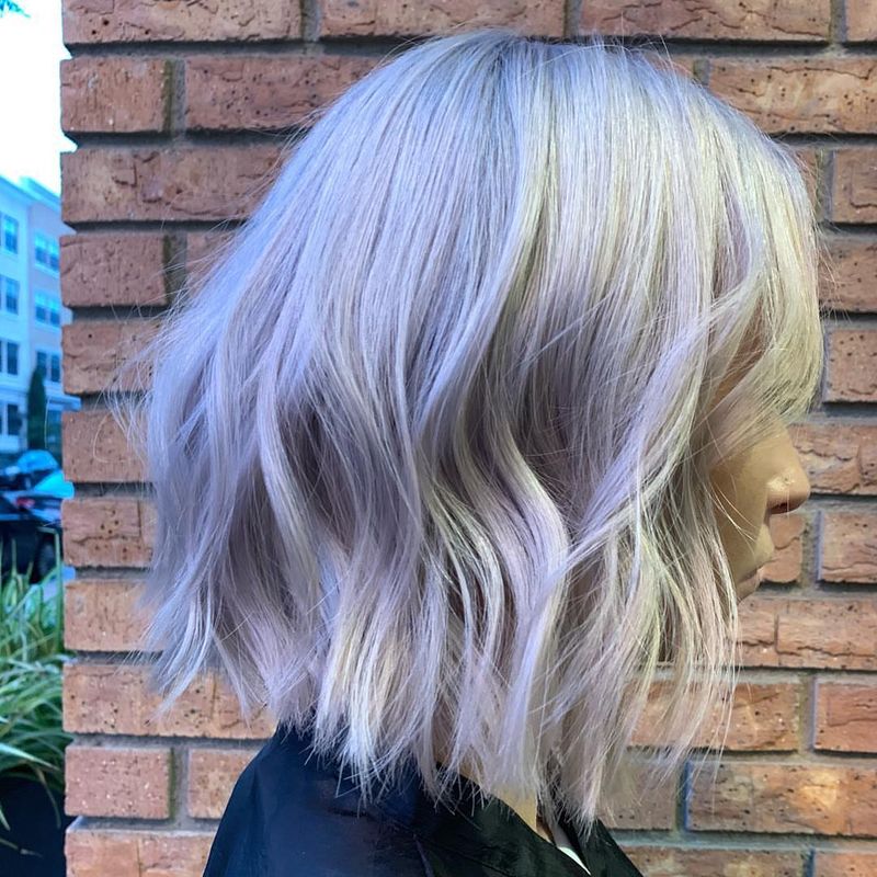 9. Icy Lavender Wavy Bob