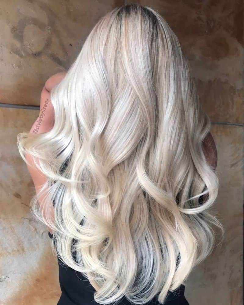 25. Icy Platinum Cascading Waves
