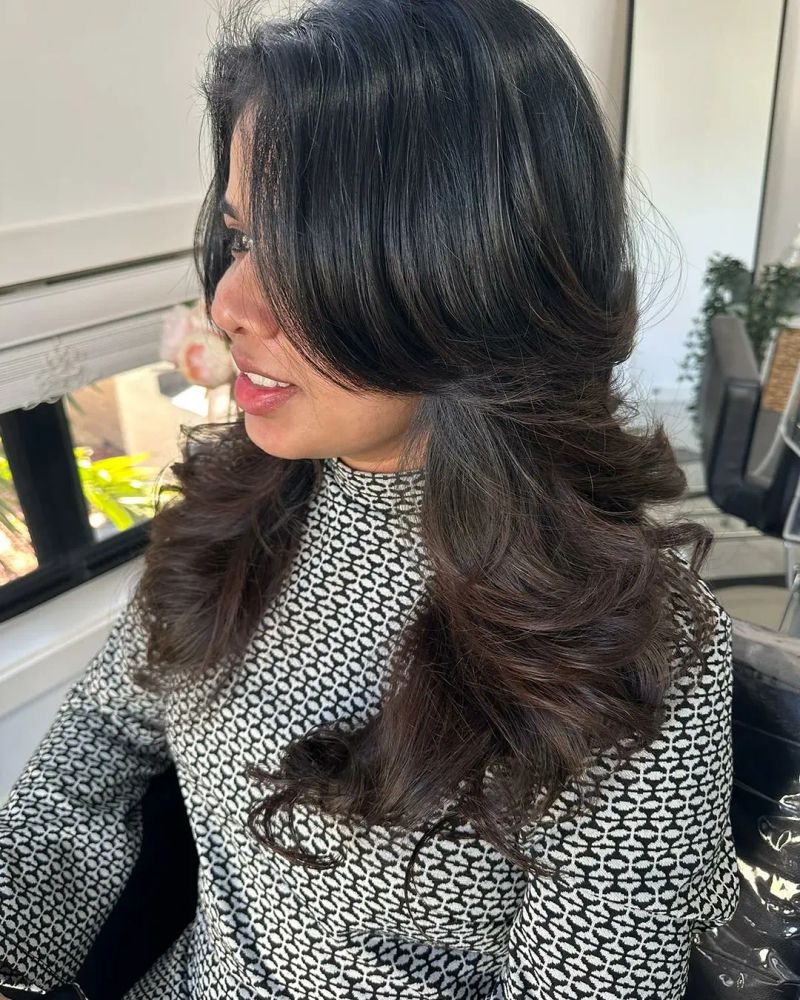 9. Jet Black Retro Blowout Layers