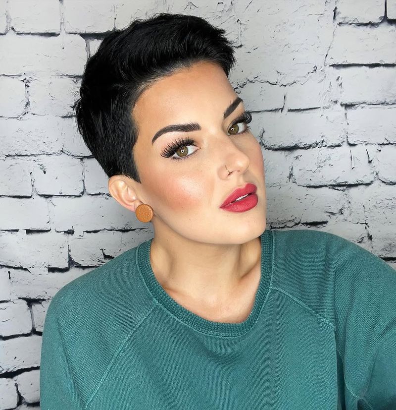 62. Jet Black Tapered Pixie
