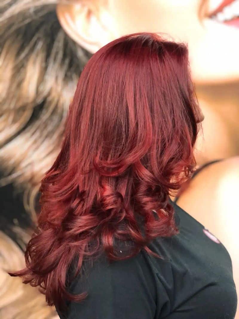 31. Layered Velvet Crimson Curls