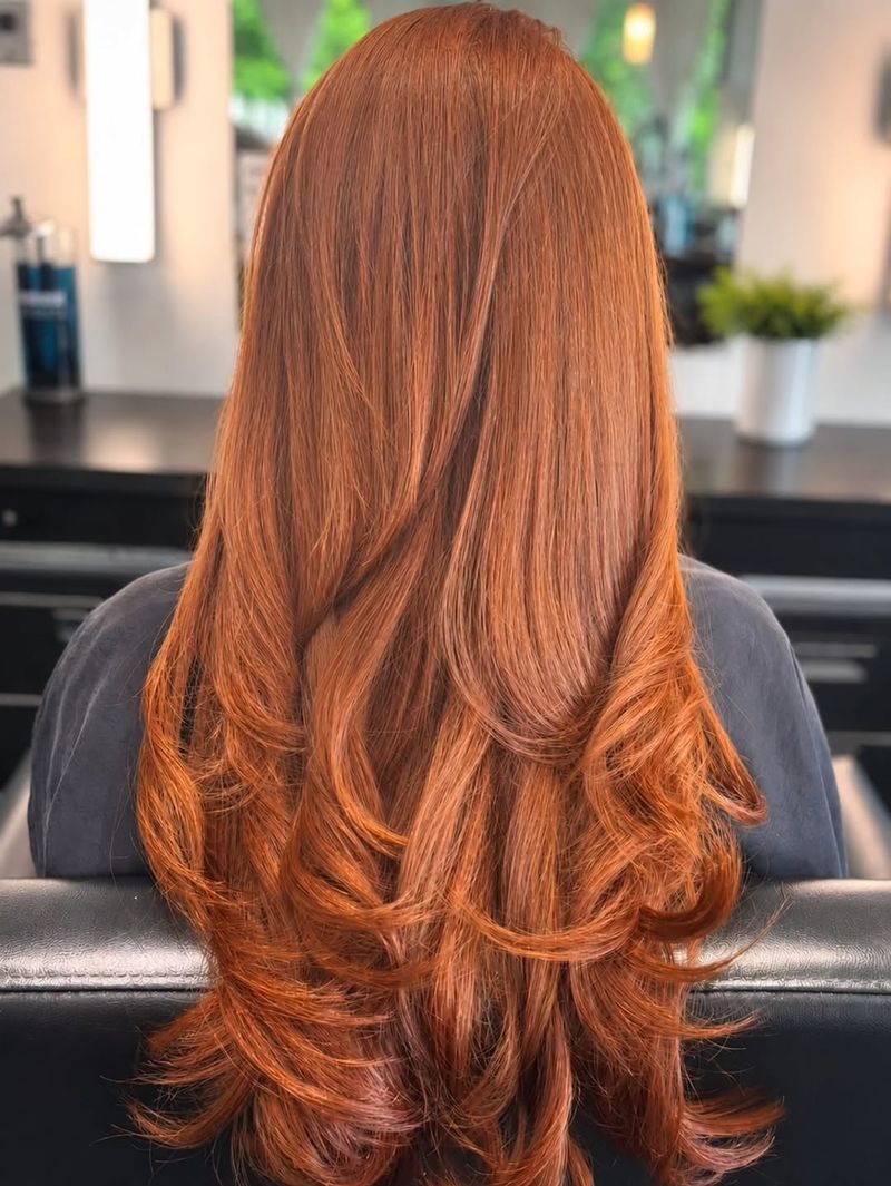 24. Long Layered Bright Copper