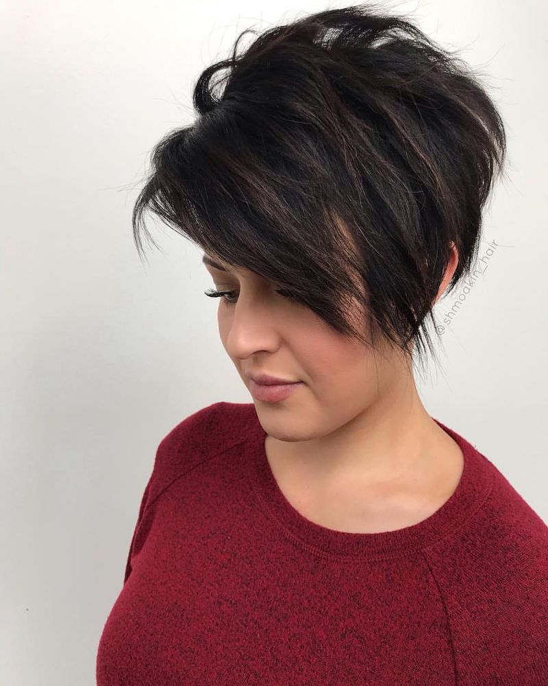 59. Long Sweeping Side Bang Pixie
