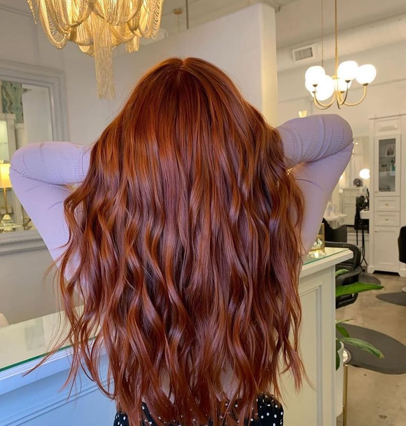 10. Long Tousled Auburn Waves