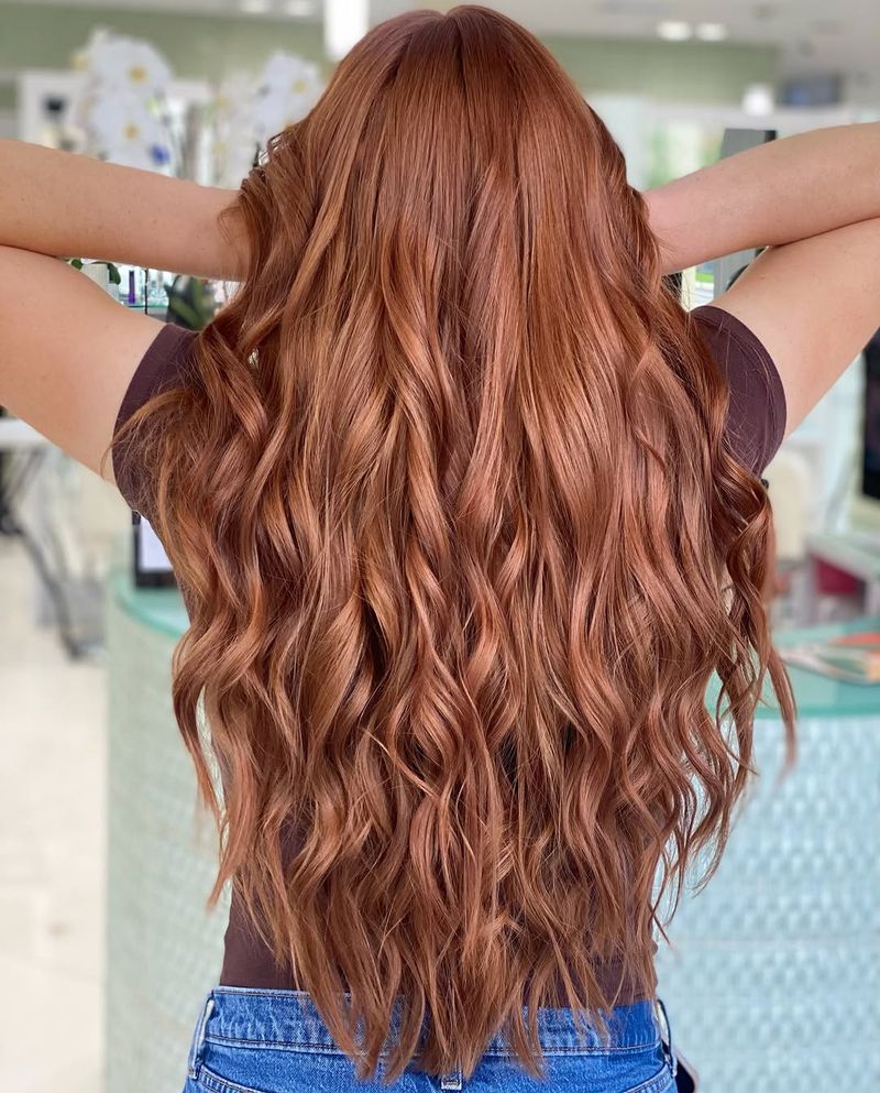 34. Long Wavy Cinnamon Copper