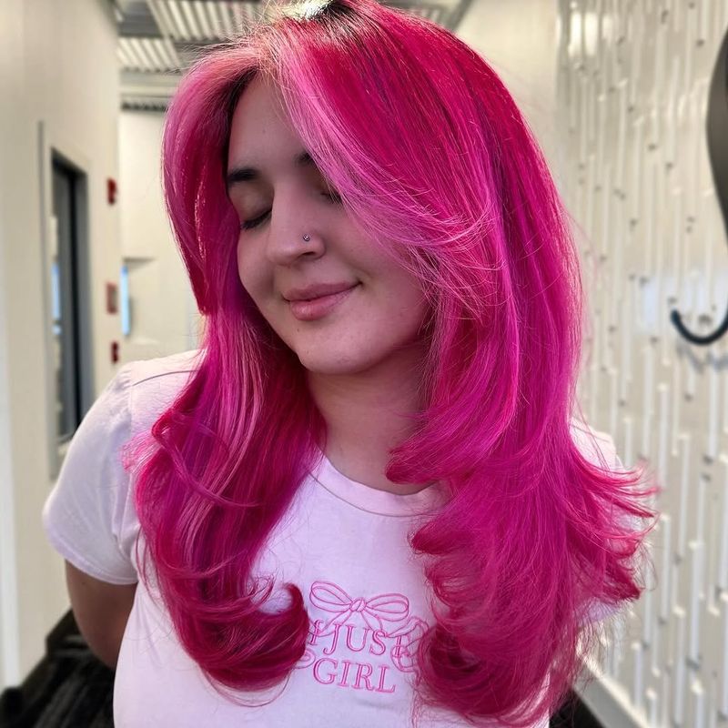35. Magenta Butterfly Layers