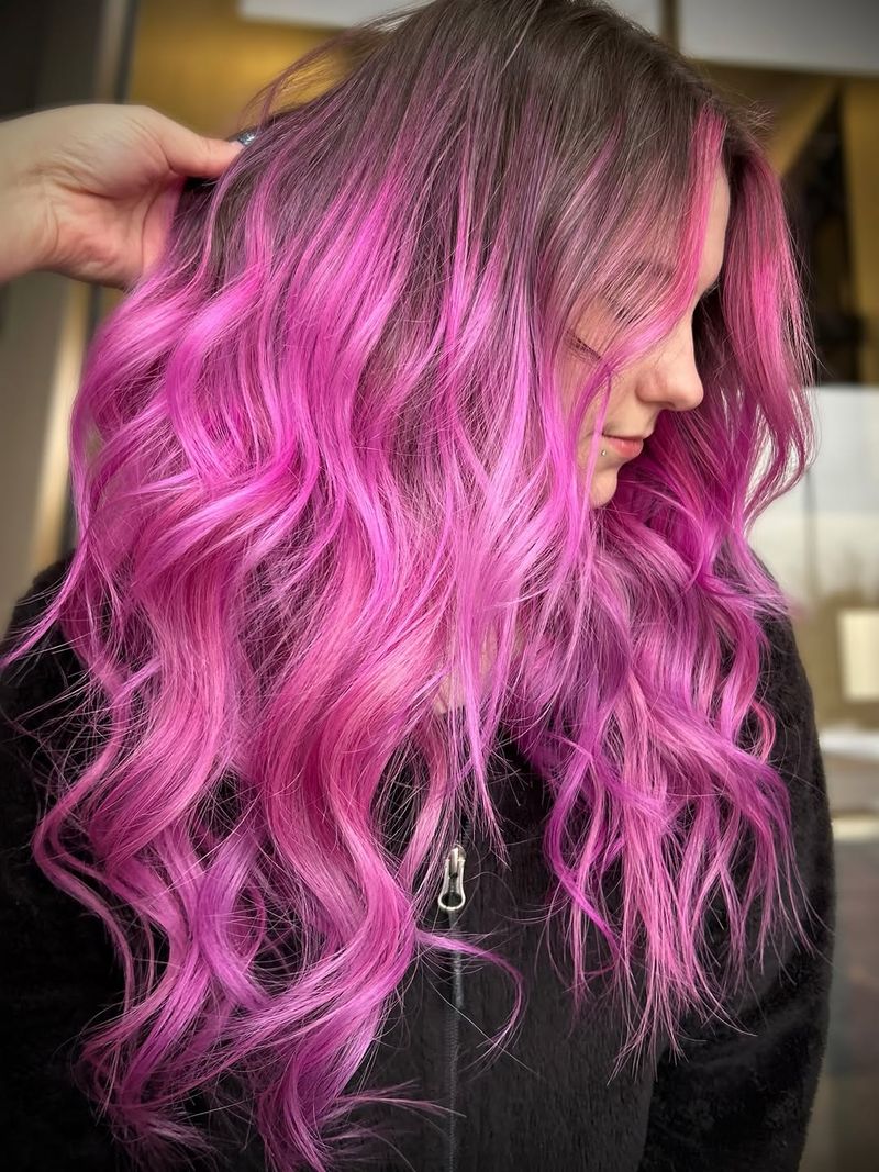 27. Magenta Root Melt and Pastel Waves