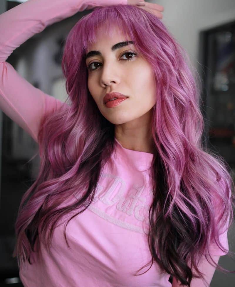 8. Magenta Root Melt with Textured Fringe