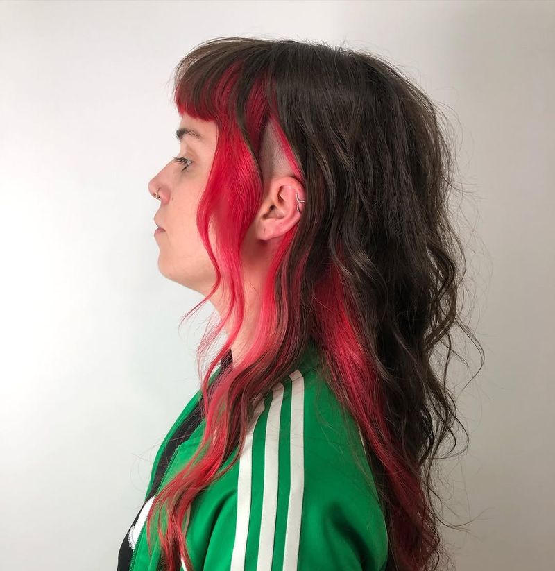 30. Magenta Streak Temple Shave