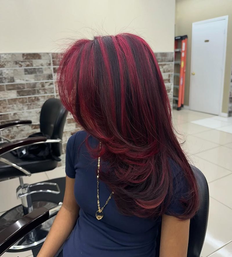 34. Magenta and Black Chunky Highlights