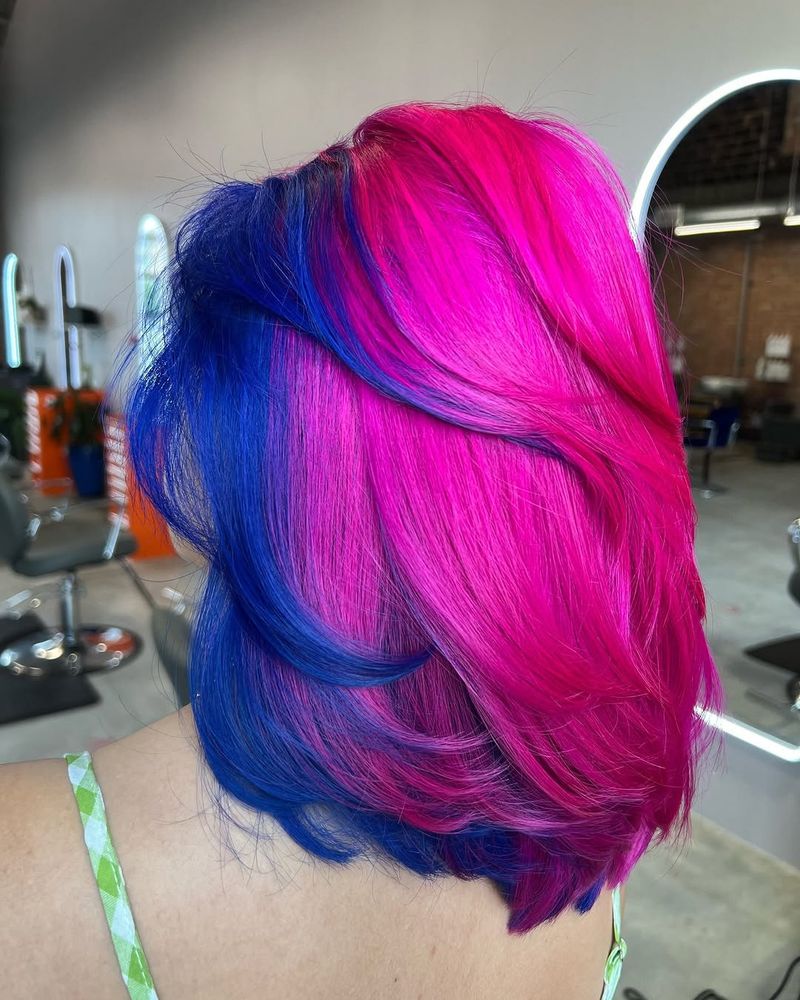 43. Magenta and Cobalt Split Dye
