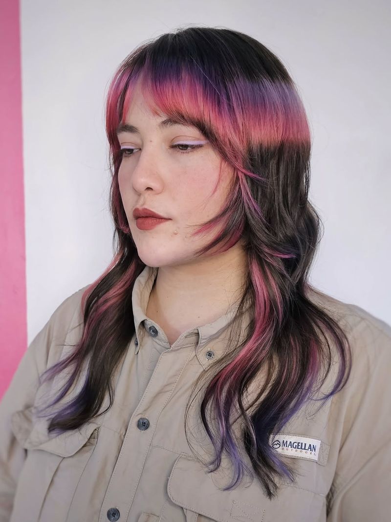9. Magenta and Purple Peekaboo Layers
