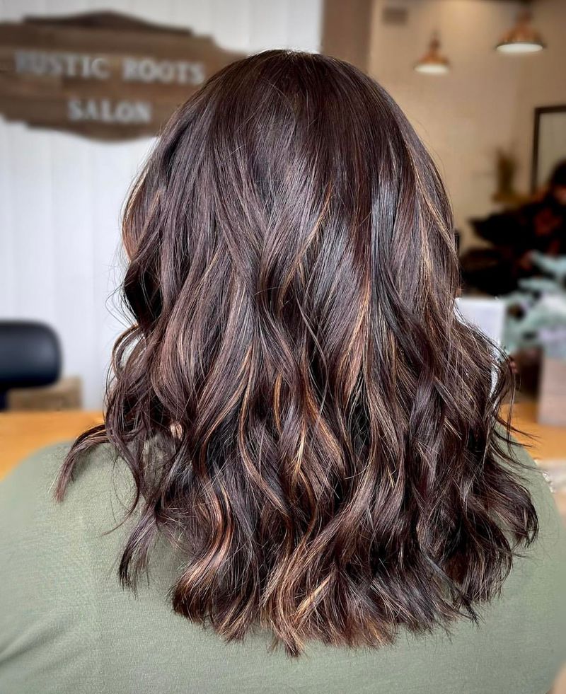 45. Mahogany Waves with Copper Highlights