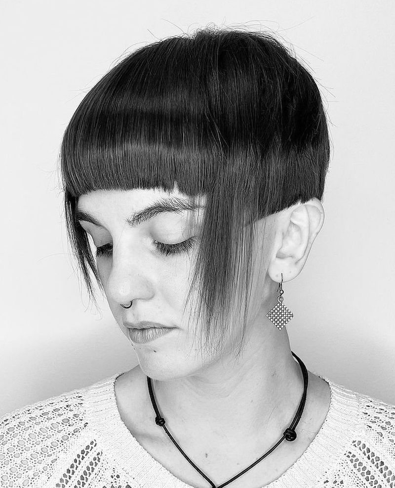 32. Micro Bangs with Geometric Undercut