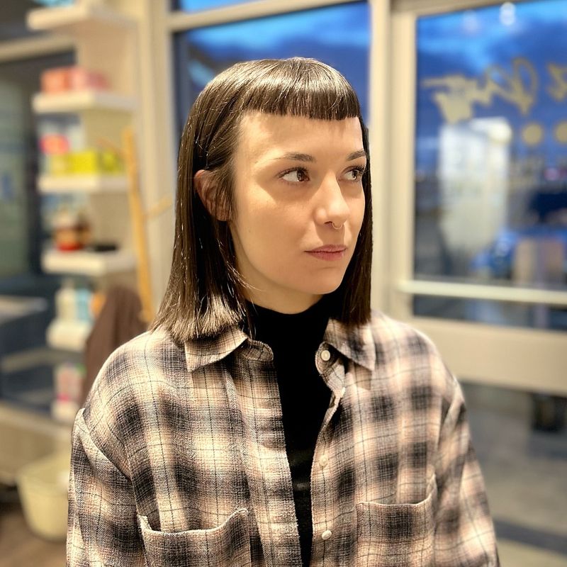 6. Micro Fringe with a Straight Bob