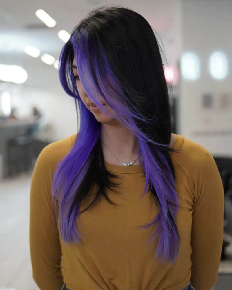 26. Midnight Black with Electric Violet Money Pieces