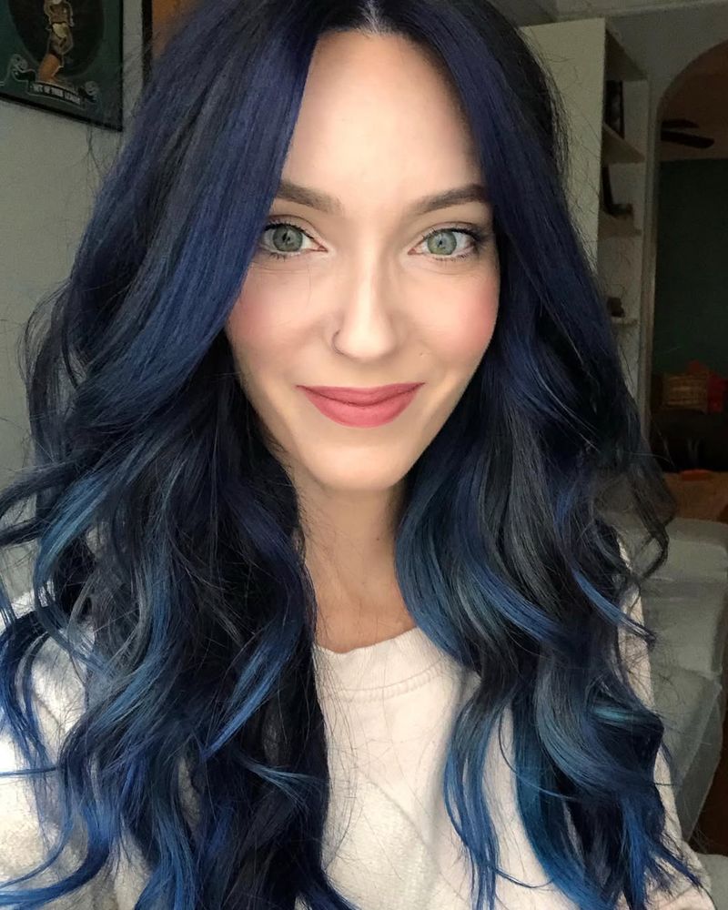 3. Midnight Blue Waves with Subtle Highlights