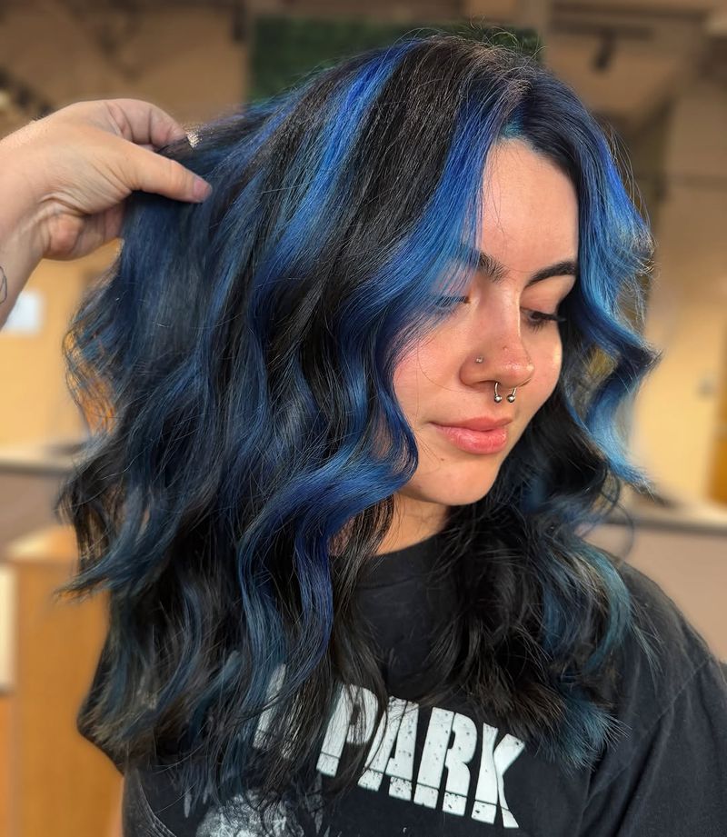6. Midnight Waves with Electric Blue Money Pieces