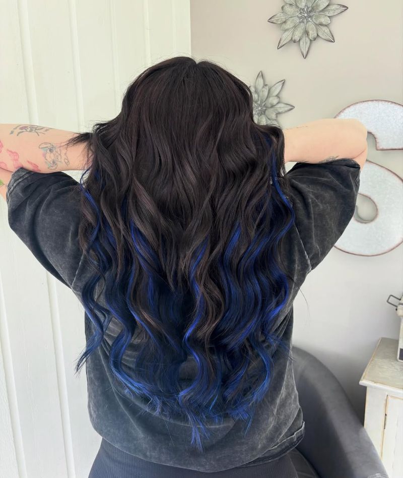 23. Midnight Waves with Electric Blue Peeking Highlights