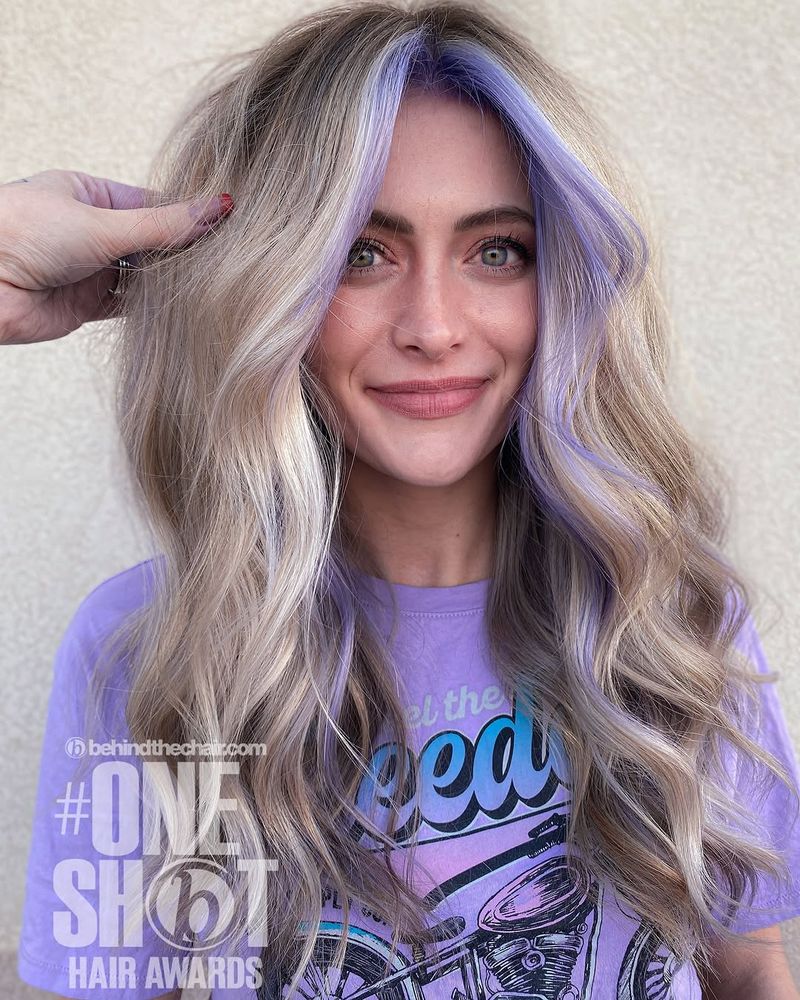 52. Money Piece Lilac Highlights