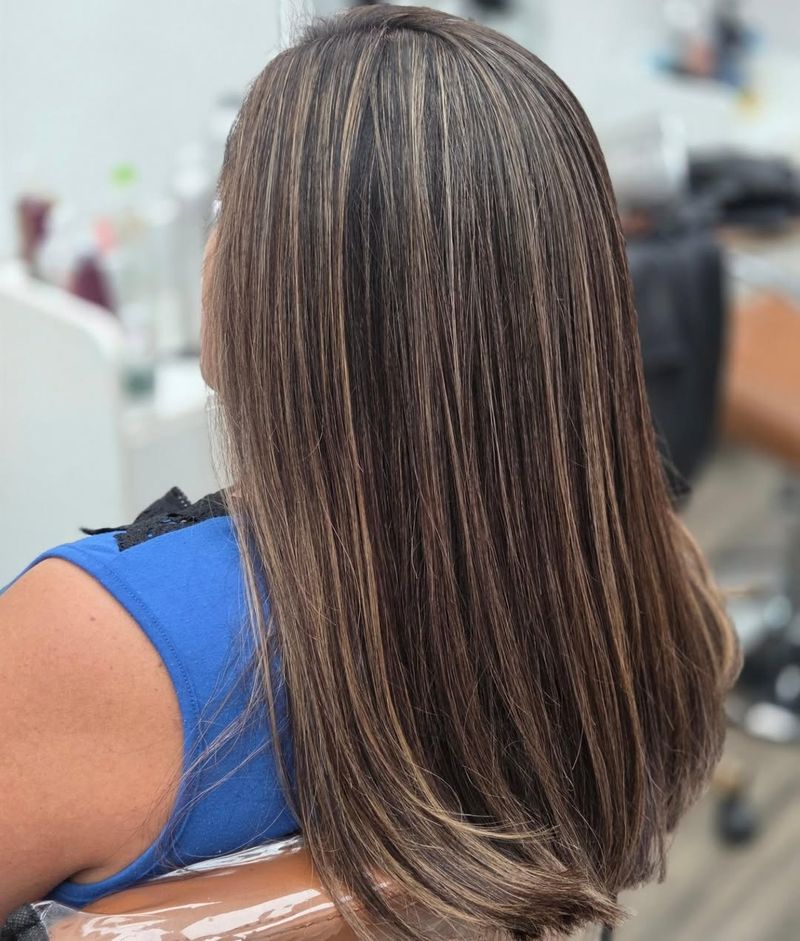 29. Multi-Tonal Brunette and Silver Foil Highlights