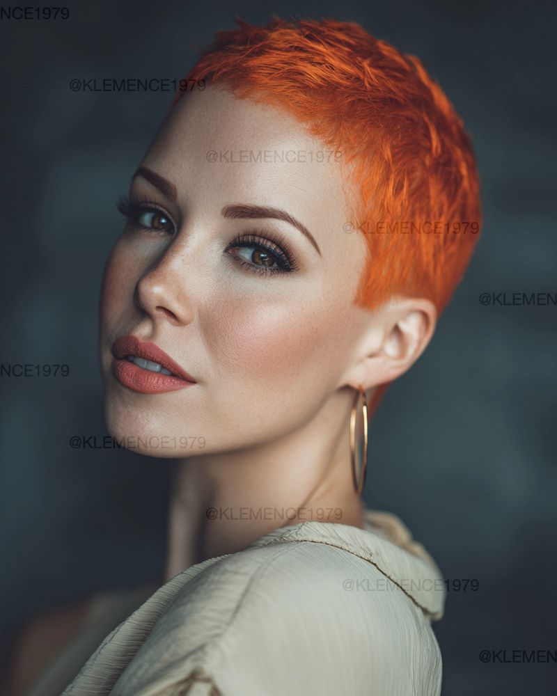 51. Neon Copper Buzz Crop