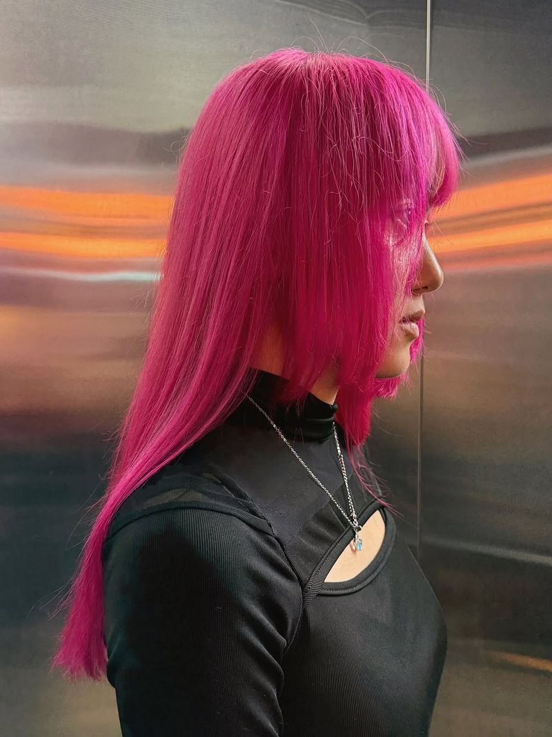 51. Neon Magenta Hime Cut