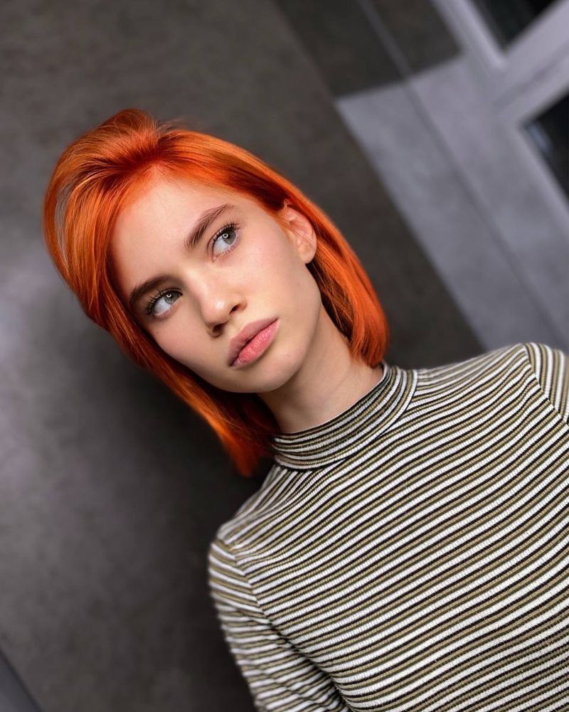 11. Neon Mandarin Bright Copper Bob