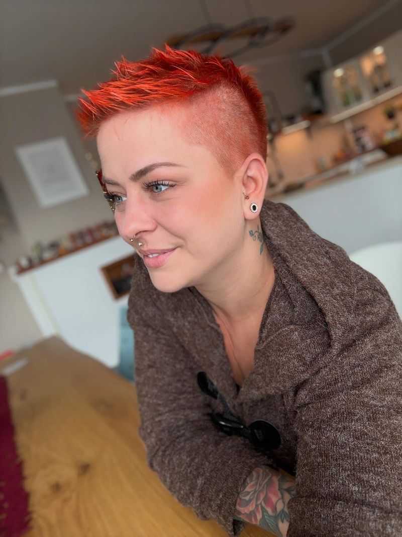 3. Neon Orange Buzz and Texture
