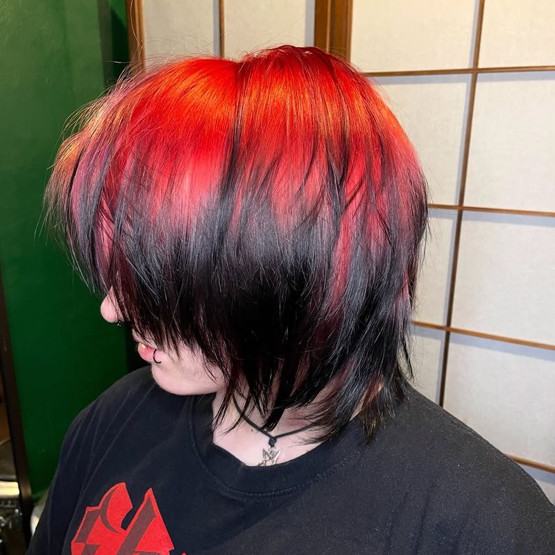 31. Neon Red Crown with Dark Underlayers