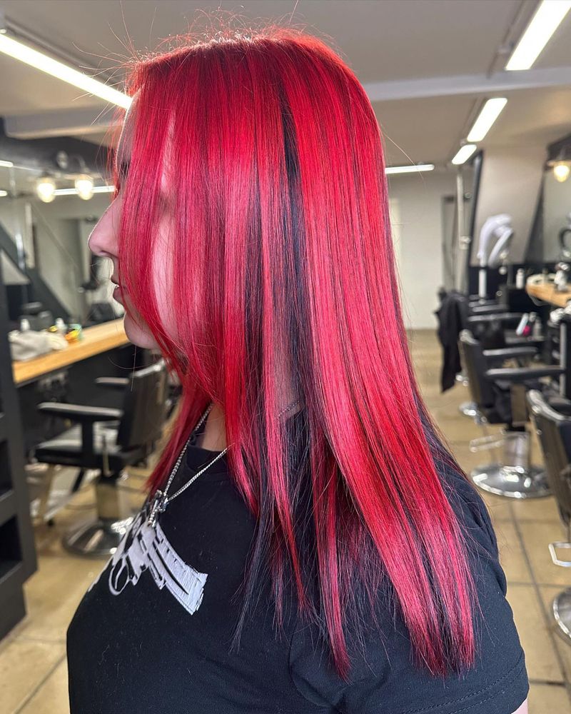 18. Neon Red and Black Hidden Streaks