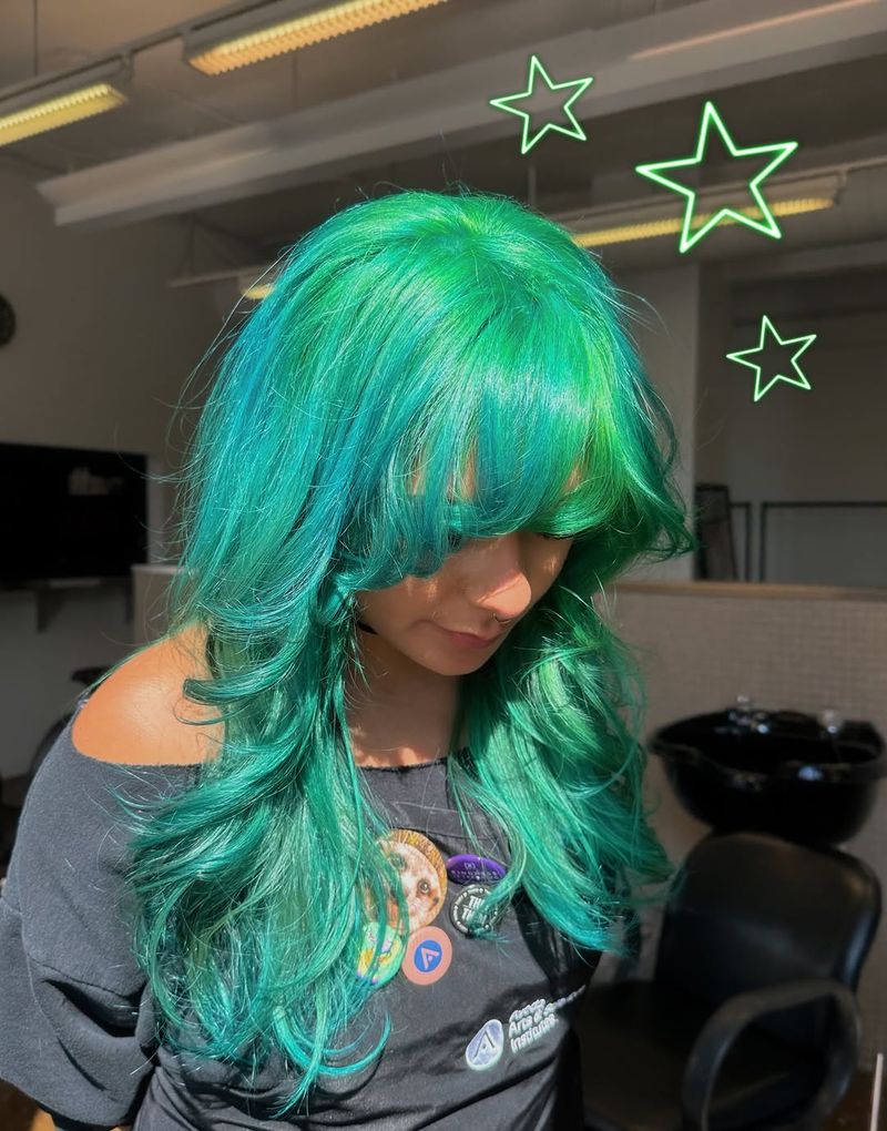 36. Neon Tinted Layers with Long Fringe