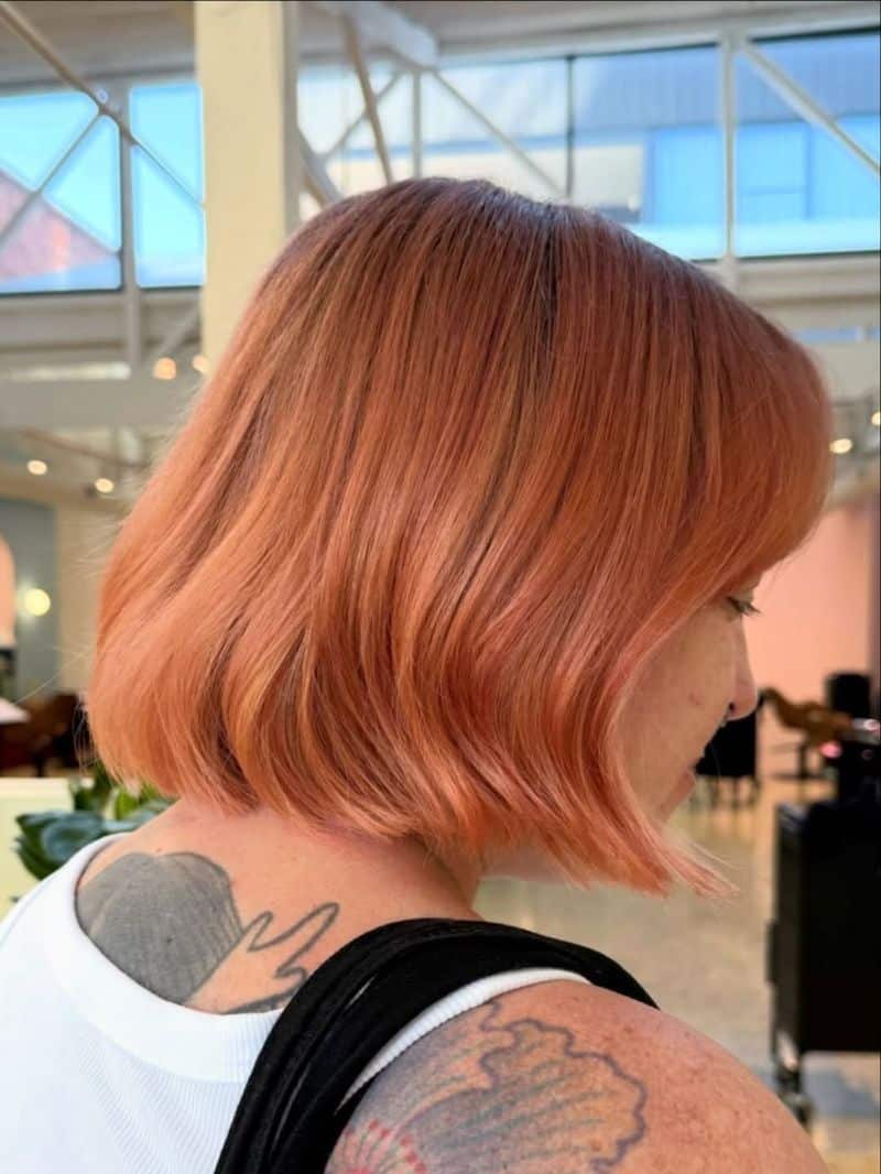 17. Pastel Peach Soft Bob